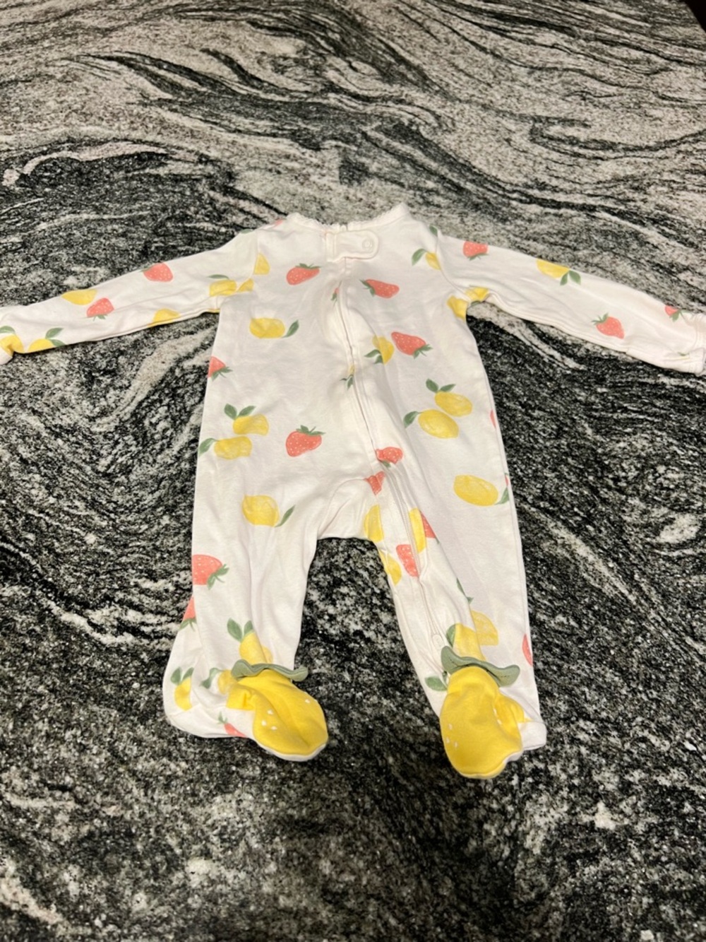 Carter's White Footed One-Piece with Lemon & Strawberry Print